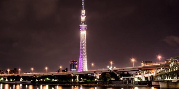 Самая высокая в мире телебашня «Небесное дерево» (Tokyo Skytree) в Токио