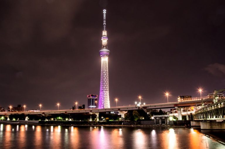 Самая высокая в мире телебашня «Небесное дерево» (Tokyo Skytree) в Токио